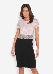 Kleid mit Spitze, schwarz, Größe 42, bonprix