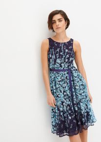 Spitzenkleid mit Satin-Band, blau, Größe 36, bonprix