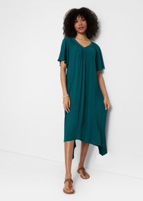 Kaftan-Kleid aus Kreppware, petrol, Größe 40, Viskose, bonprix