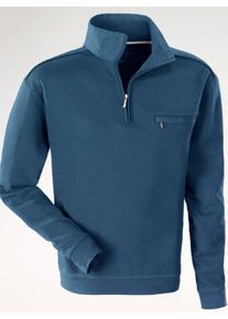 Hajo Heren Sweatshirt in jeansblauw ,maat 44/46, Witt, 62% Katoen, 38% Polyester
