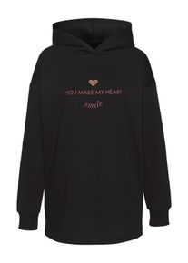Lascana Dames Hoodie in zwart ,maat 32/34, Witt, 60% Katoen, 40% Polyester
