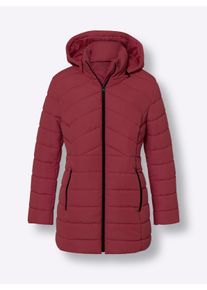 Damen Steppjacke mit abnehmbarer Kapuze in dunkelrot ,Gr&ouml;&szlig;e 50, WITT, 100% Polyester. Futter und Wattierung: 100% Polyester