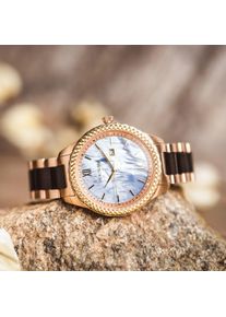Holzkern; Wood Watch Tulipa (Leadwood/Nacre), Women, Natural wood