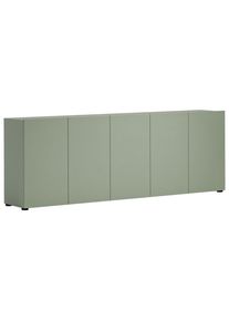 Sideboard , Grün , Holzwerkstoff , 3 Fächer , 225x79x38 cm , Typenauswahl, Beimöbel erhältlich, stehend , Kleinmöbel, Kommoden, Sideboards
