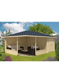 Alpholz 5-hoekig Tuinhuis Maik-40 met Aanbouw
