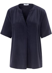 Peter Hahn - Blouse met korte mouwen, blauw, Maat 36, synthetische vezel
