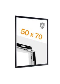 Brandwerende kliklijsten 50 x 70 PET voorblad, 4 pluggen en schroeven | zwart, aluminium
