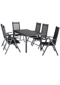 Casaria Tuinset Bern 7-delig Antraciet Aluminium met WPC Tafelblad