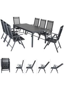 Casaria Tuinset Bern 9-delig Antraciet Aluminium met WPC Tafelblad