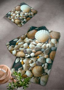 Badrumsmatta med memoryskum - beige - storlek 2 (Matta för vägghängd WC 45/50 cm) - bonprix