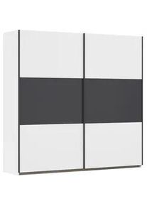 Rauch Möbel Schwebetürenschrank , Grau, Weiß , Metall , 2 Fächer , 218x210x59 cm , Blauer Engel, Goldenes M, Made in Germany , in verschiedenen Größen erhältlich , Schlafzimmer, Komplette Schlafzimmer und Serien, Schlafzimmerserien
