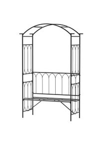 Outsunny Garden Arbor | Bench, Plant Climbing Support, Trellis | Rose Vines, Metal | Black | Aosom Ireland