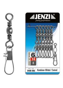 Jenzi Karabiner-Wirbel in Black - Nickel Größe 6 bis 14 kg.