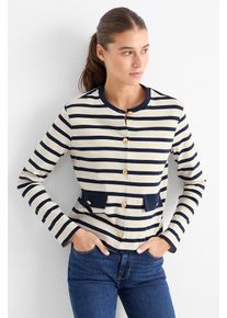 C&A Bluza rozpinana-w paski, Niebieski, Rozmiar: XL