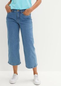 Jean large taille mi-haute raccourci - bleu - taille 52 avec coton - bonprix