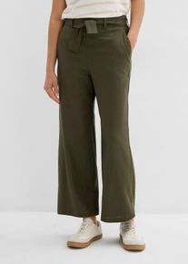 Jupe-culotte en lin mélangé - vert - taille 38 - lin - bonprix