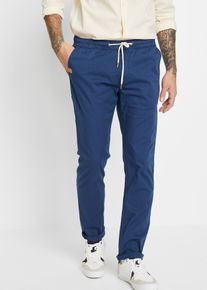 Pantalon droit taille élastiquée Slim Fit - bleu - taille 40 avec coton - bonprix