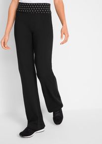 Pantalon droit et fluide à taille rabattable - noir - taille 38/40 (S) avec coton - bonprix