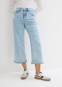 Jean large taille haute raccourci - bleu - taille 48 avec coton - bonprix