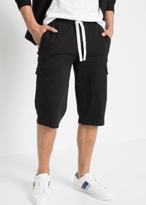Bermuda cargo en molleton 100% coton - noir - taille 38/40 (S) - 100% coton - bonprix