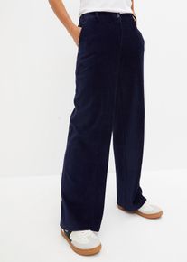 Pantalon large en velours côtelé - bleu - taille 50 avec coton - bonprix