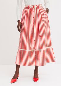 Jupe longue à dentelle - rouge - taille 50 avec coton - bonprix