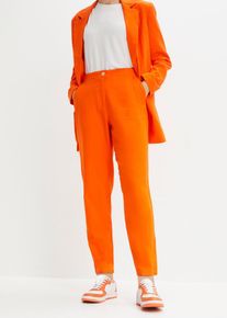 Pantalon cropped taille haute en lin et viscose - orange - taille 46 - lin - bonprix