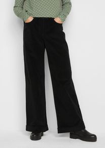 Pantalon large en velours côtelé taille haute - noir - taille 56 - Velours côtelé - bonprix