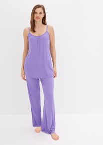 Pyjama en viscose avec top à fines bretelles - violet - taille 38/40 (S) - Viscose - bonprix
