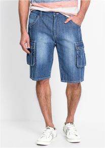 Bermuda cargo en jean regular - bleu - taille 40 avec coton - bonprix