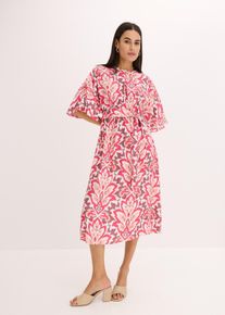 Robe midi imprimée en viscose mélangée - fuchsia - taille 42 - bonprix