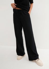 Pantalon palazzo en lin et viscose - noir - taille 48 - lin,Viscose - bonprix