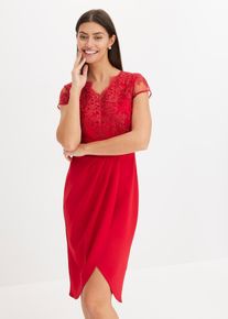 Robe courte à dentelle - rouge - taille 50 - bonprix