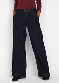 Jean large taille haute élastiquée - bleu - taille 52 avec coton - bonprix