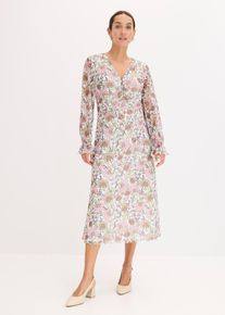 Robe midi en mesh imprimée - blanc - taille 34/36 (XS) - bonprix