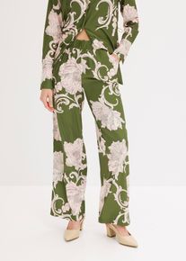 Pantalon palazzo en satin fluide - vert - taille 52 - satin - bonprix