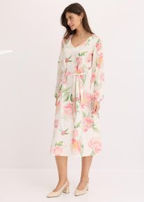 Robe midi imprimée - blanc - taille 38 - bonprix