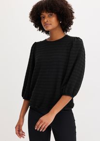 Trikot-tunika med strukturmønster, svart, størrelse 48/50 (XL), bonprix