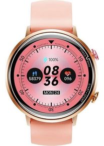 Smartwatch Rugged Oukitel BT60, Ecran HD AMOLED 1.32inch, 100+ moduri sport, Asistare vocala, SpO2, HR, Tensiune, Pedometru, Monitorizare somn, 5ATM, IP69 (Roz)