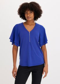 Maglia con maniche in chiffon, Blu, Taglia 46/48 (M), bonprix
