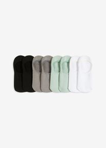 Fantasmini con interno in spugna nella suola strisce di silicone e cotone biologico (pacco da 8 paia) - Nero - Taglia 43-46 - bonprix