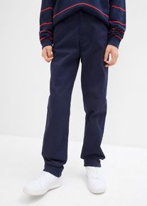 Pantaloni chino slim fit con vita regolabile straight, Blu, Taglia 164, bonprix
