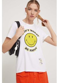 Desigual tricou femei, culoarea alb