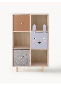 Bloomingville Mini Regał z szufladami Calle Beżowy Drewno, Lite drewno S 55 x W 90 cm