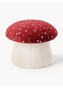 Bloomingville Mini Puf dla dzieci Lue Czerwony Aksamit Ø 37 x W 30 cm