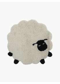 Bloomingville Mini Tapete de lã de pelo comprido para crianças Dolly Branco Lã Ø 84 cm (tamanho XS)