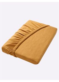 Irisette unisex Hoeslaken in goudkleur ,maat 90x190 - 100x200 cm - Hoeslaken, Witt, 100% Katoen