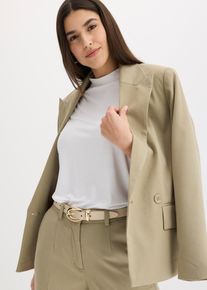 bonprix Mujer, Cinturón de cuero, beige, 120