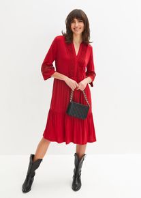 bonprix Mujer, Vestido tipo túnica de viscosa suave, rojo, 32/34