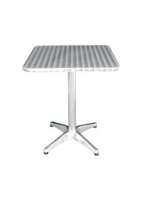 Bolero Bistrotisch quadratisch aus Edelstahl mit 1 Bein aus Alu 600x600x720mm